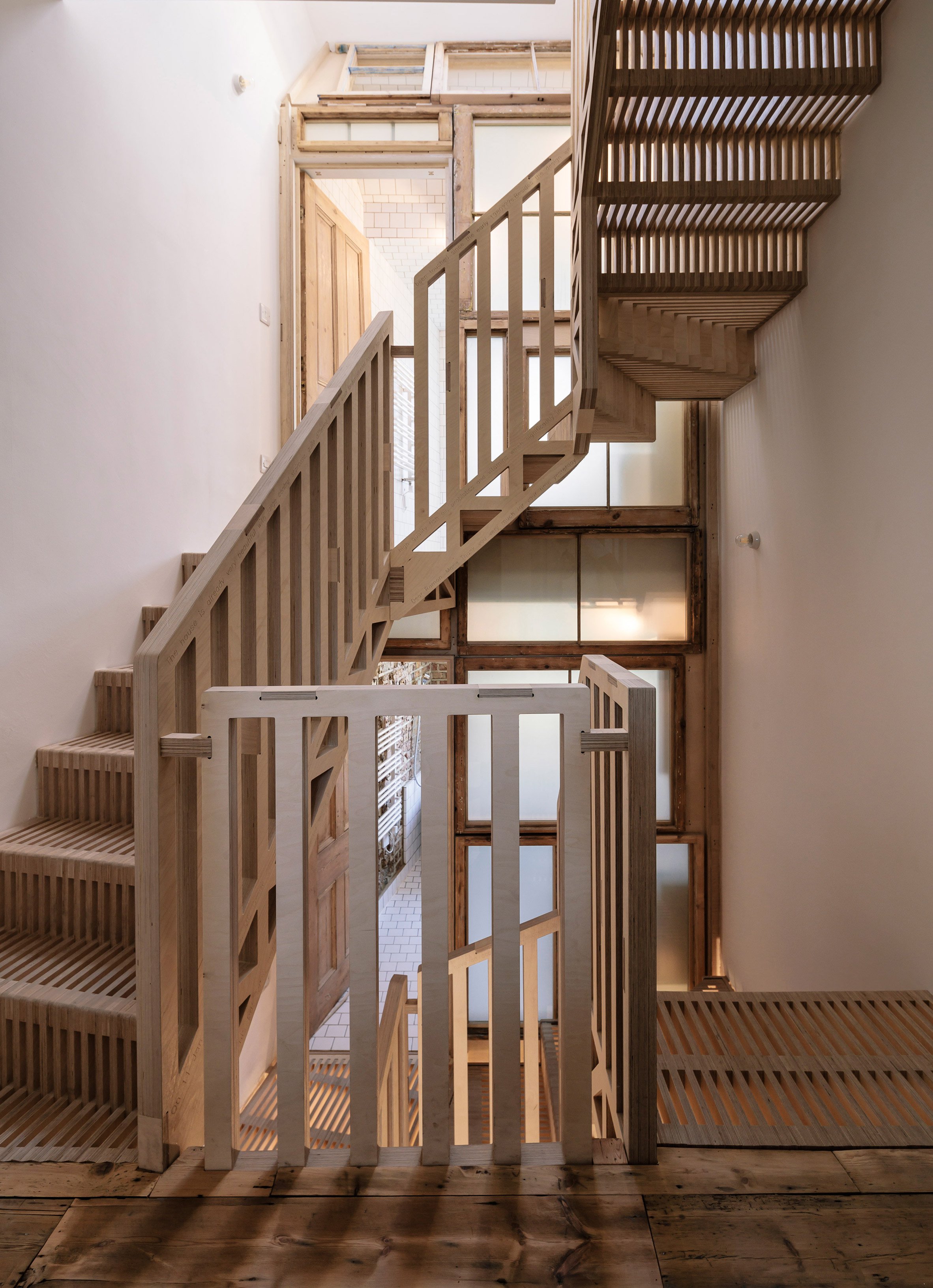 U Shaped Plywood Staircase