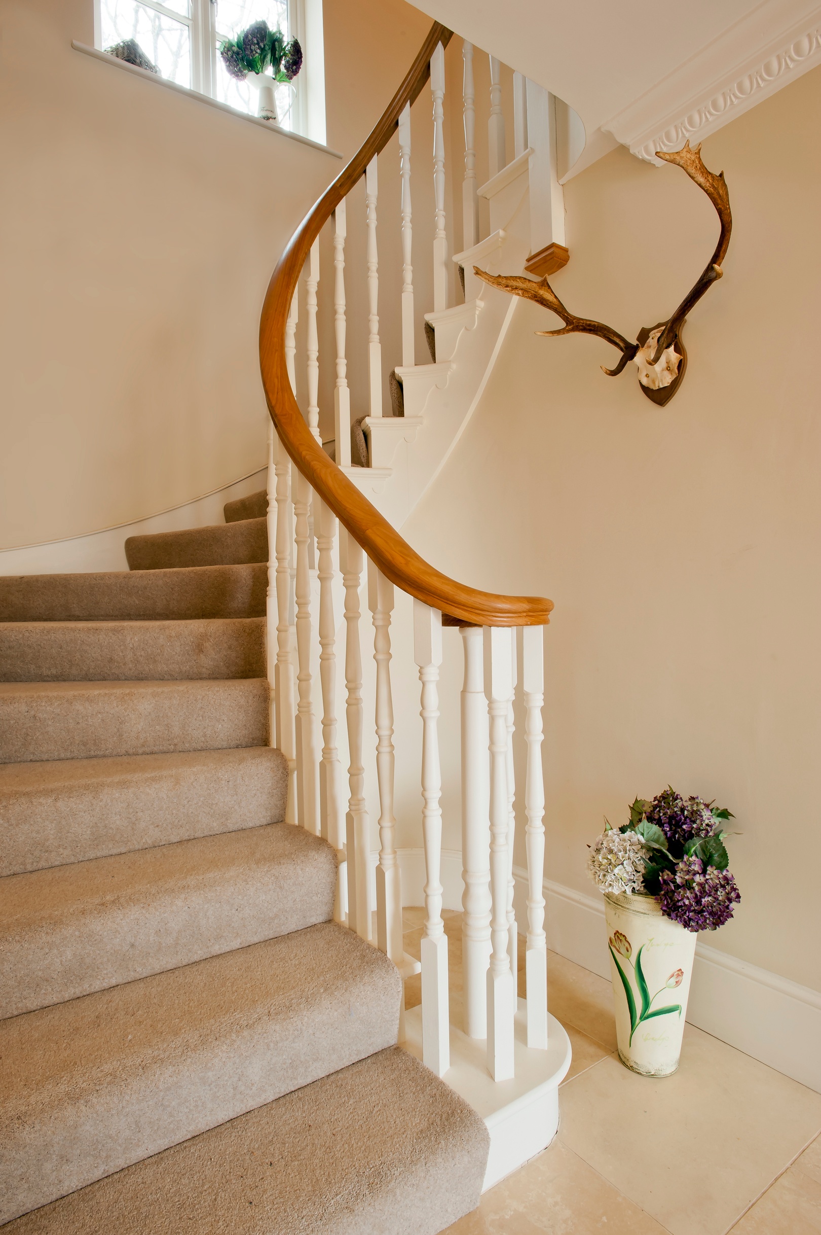 Winding Staircase with Oak Handrail